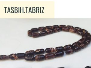 تسبیح کهربا رگه دار