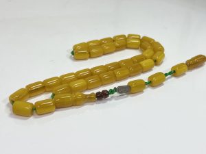 تسبیح کهربا تراش استوانه ای