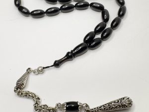 تسبیح سندلوس سیاه تراش گندمی